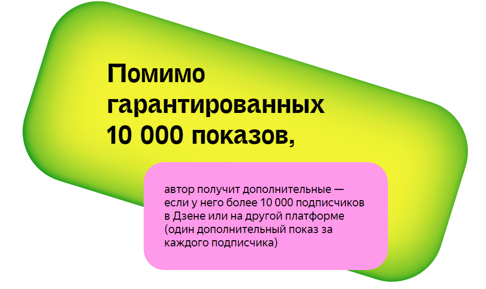 Программа поддержки для авторов Яндекс.Дзена - 10000 дополнительных показов