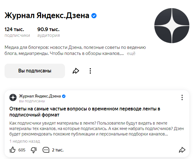 Журнал Яндекс.Дзена — последняя публикация была 5 марта 2022 года
